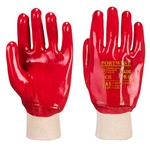 Red PVC Knit Wrist Glove